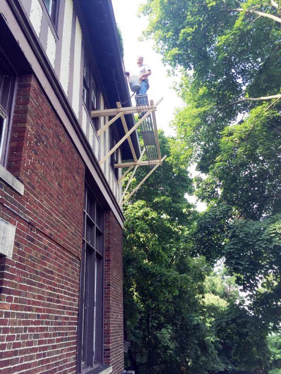 Ron cleaning the gutters